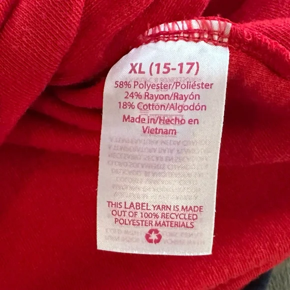 Terry Romper in Brilliant Red & Navy from No Boundaries Juniors’ XL (15-17) - Picture 11 of 13